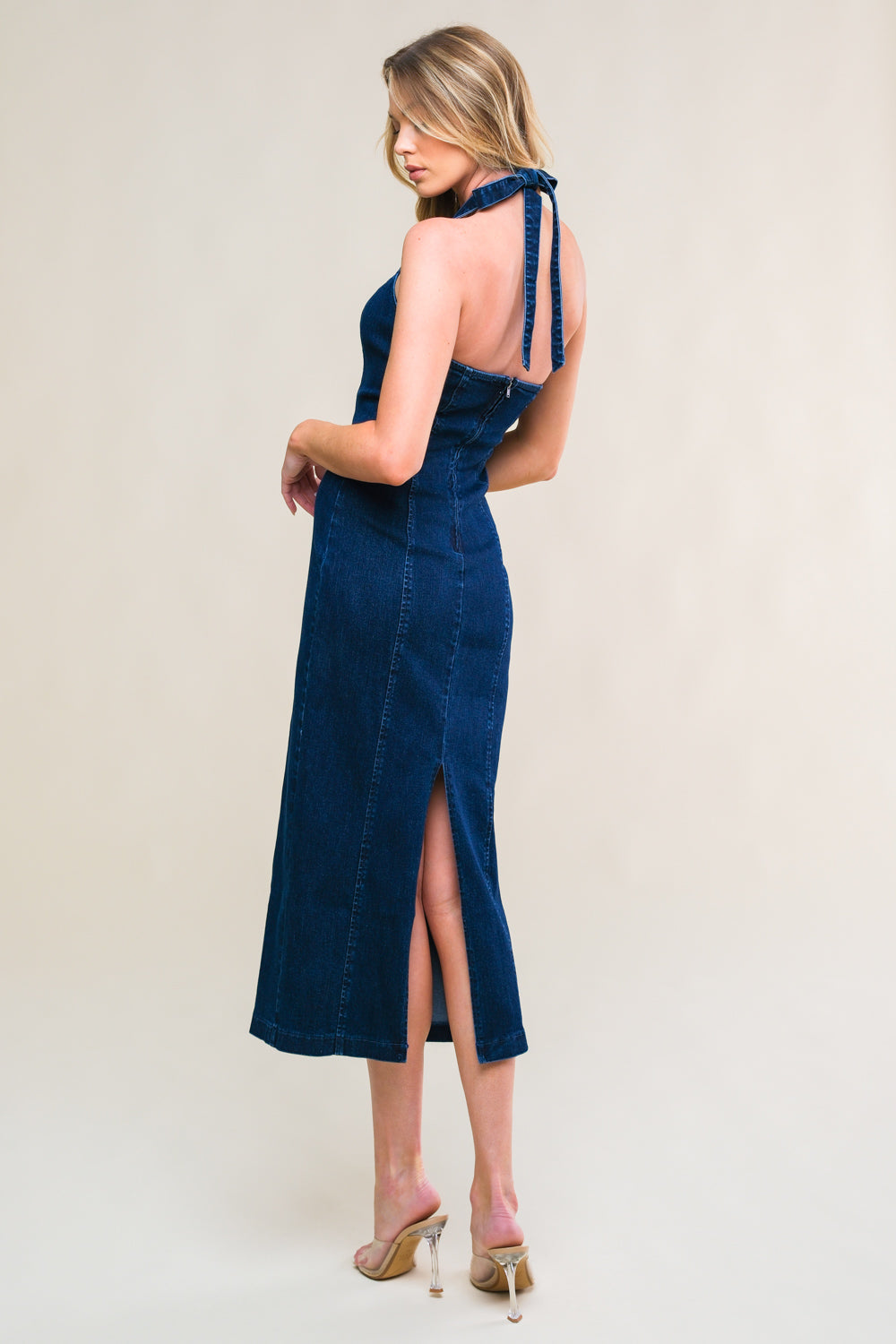 SO QUINTESSENTIAL DENIM MIDI DRESS Flying Tomato