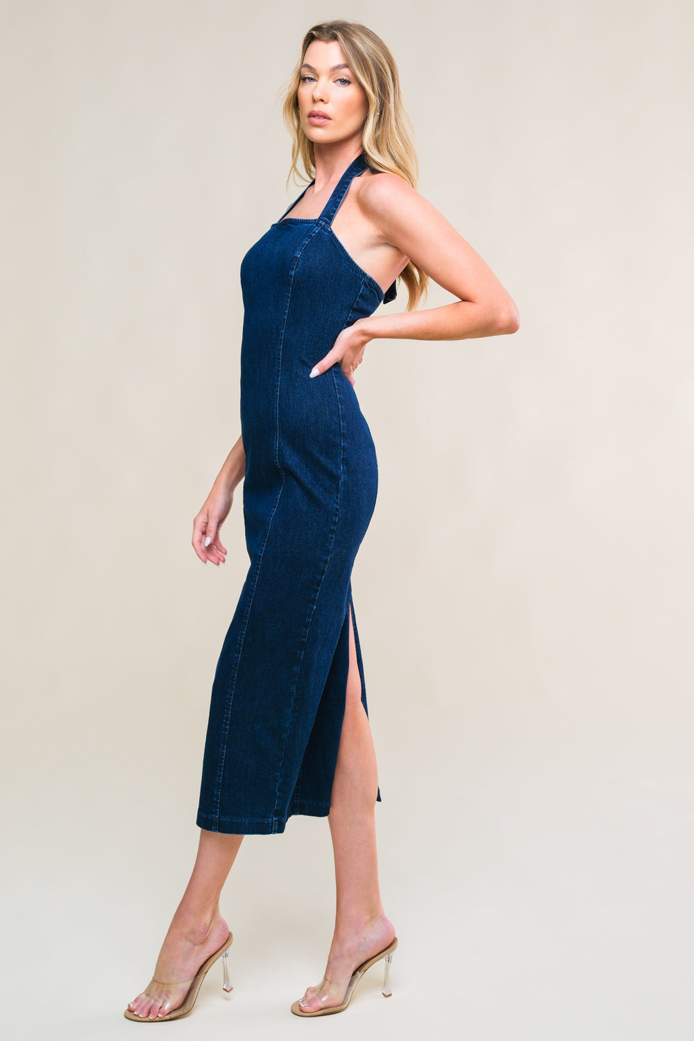 SO QUINTESSENTIAL DENIM MIDI DRESS Flying Tomato