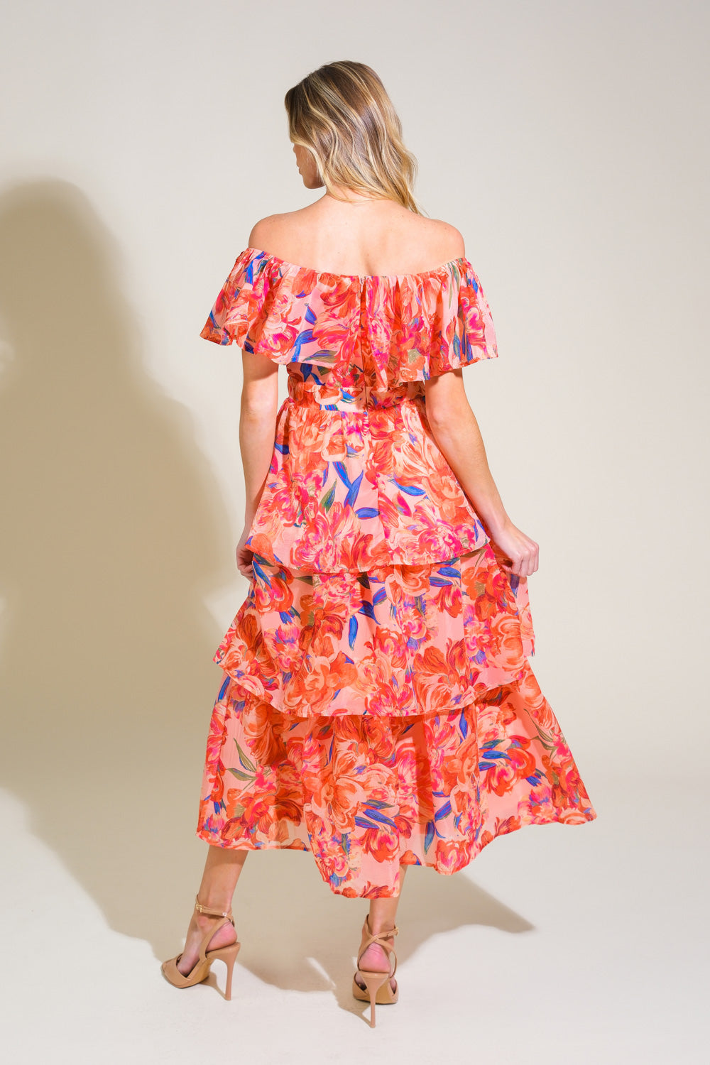 STROLL THE AVENUES WOVEN MIDI DRESS Flying Tomato