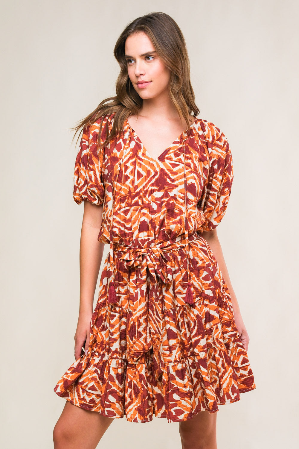 FLORA HARMONY WOVEN MINI DRESS