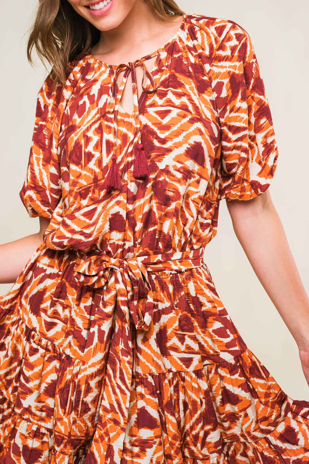 FLORA HARMONY WOVEN MINI DRESS Flying Tomato