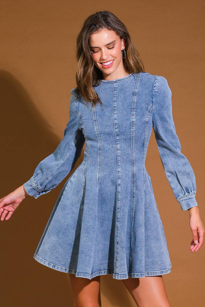 YOUR SWEETIE DENIM MINI DRESS