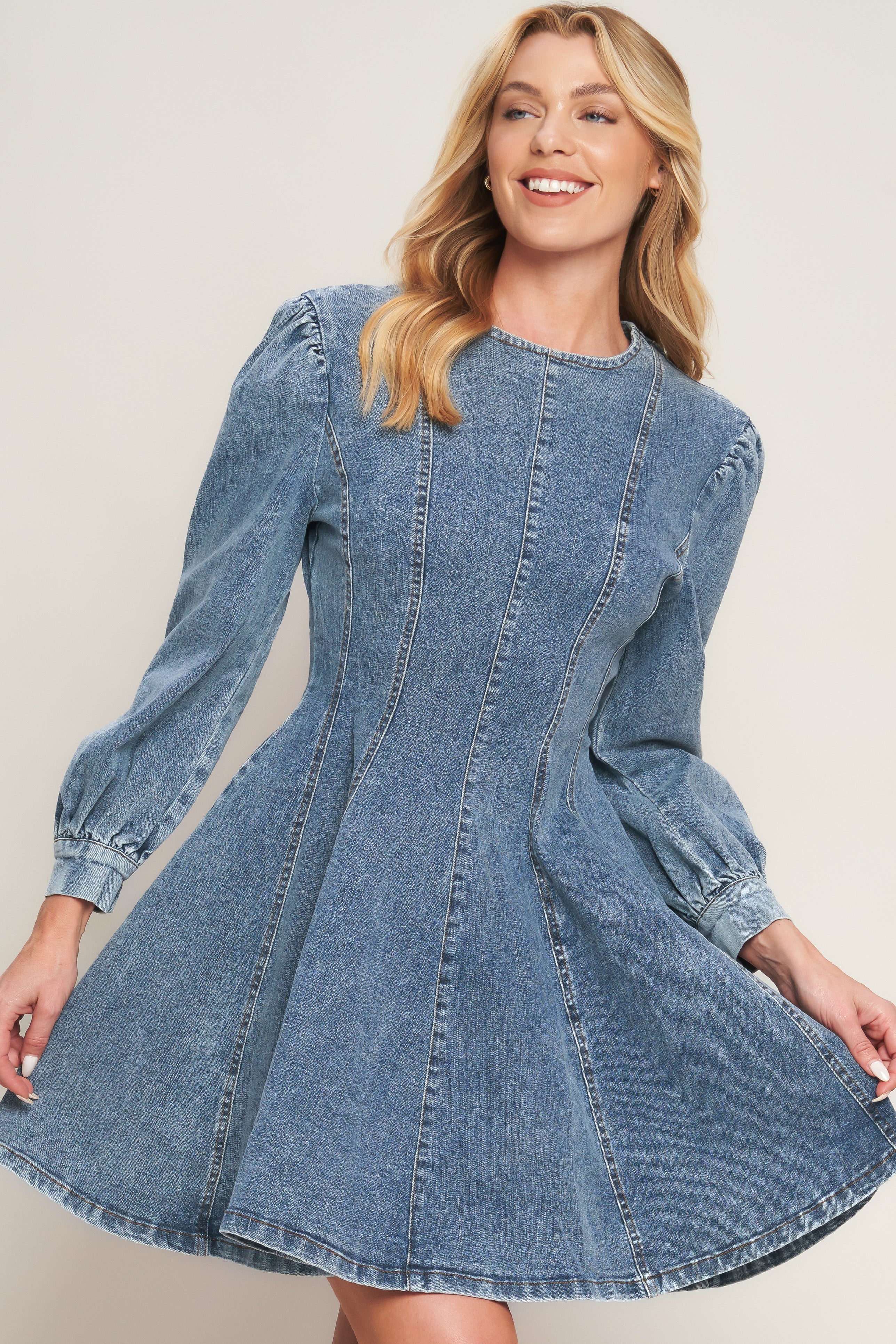 YOUR SWEETIE DENIM MINI DRESS Flying Tomato