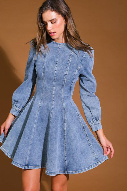 YOUR SWEETIE DENIM MINI DRESS