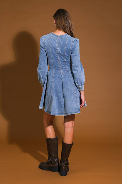 YOUR SWEETIE DENIM MINI DRESS