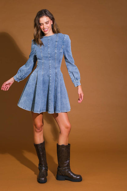 YOUR SWEETIE DENIM MINI DRESS