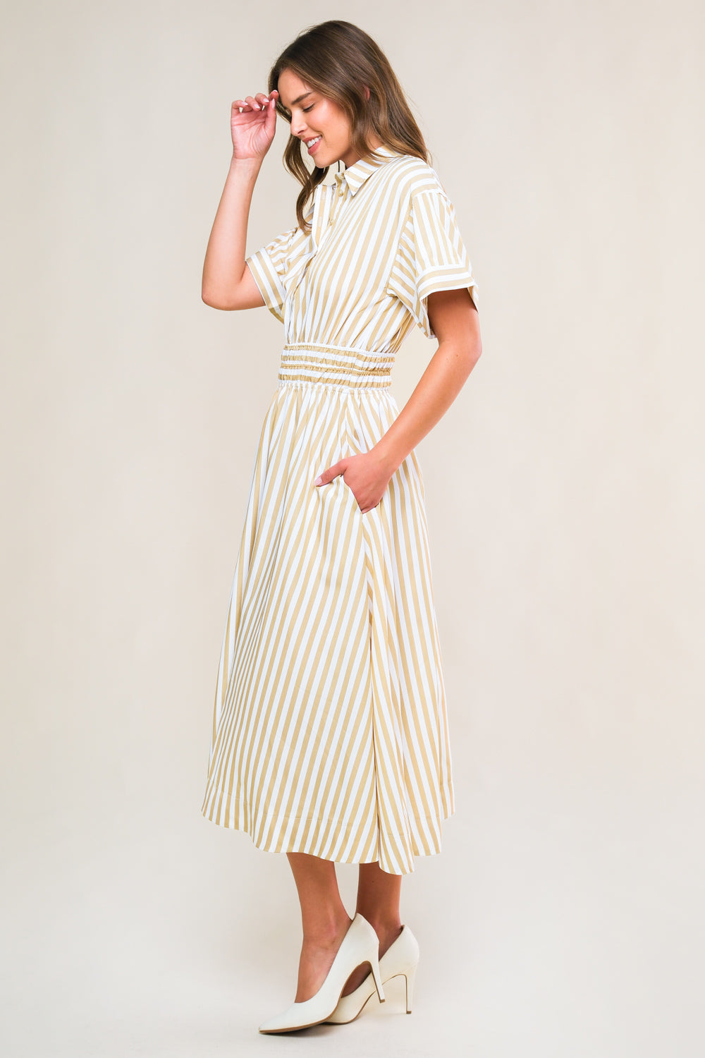 PETAL POWER WOVEN MIDI DRESS