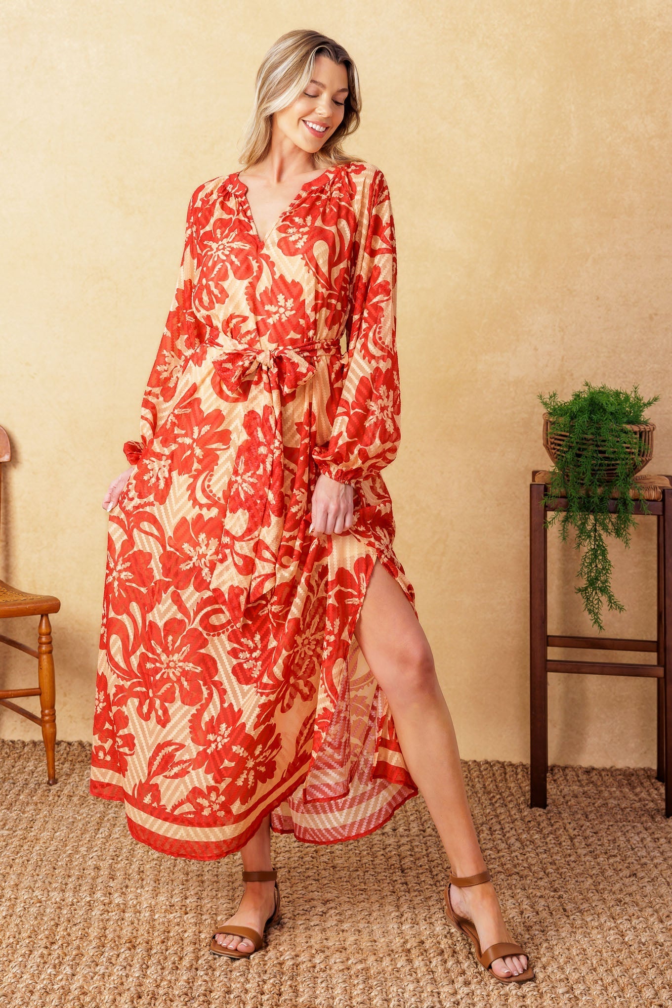 BACK IN ACTION WOVEN MIDI DRESS Flying Tomato