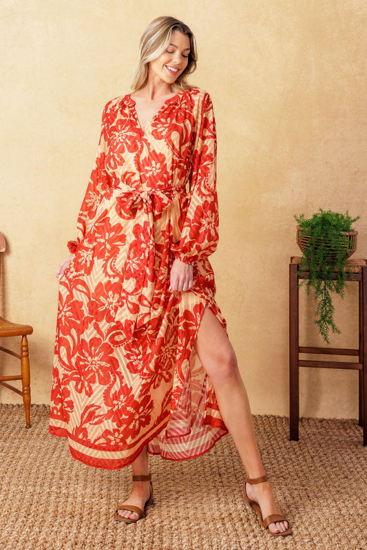 BACK IN ACTION WOVEN MIDI DRESS Flying Tomato