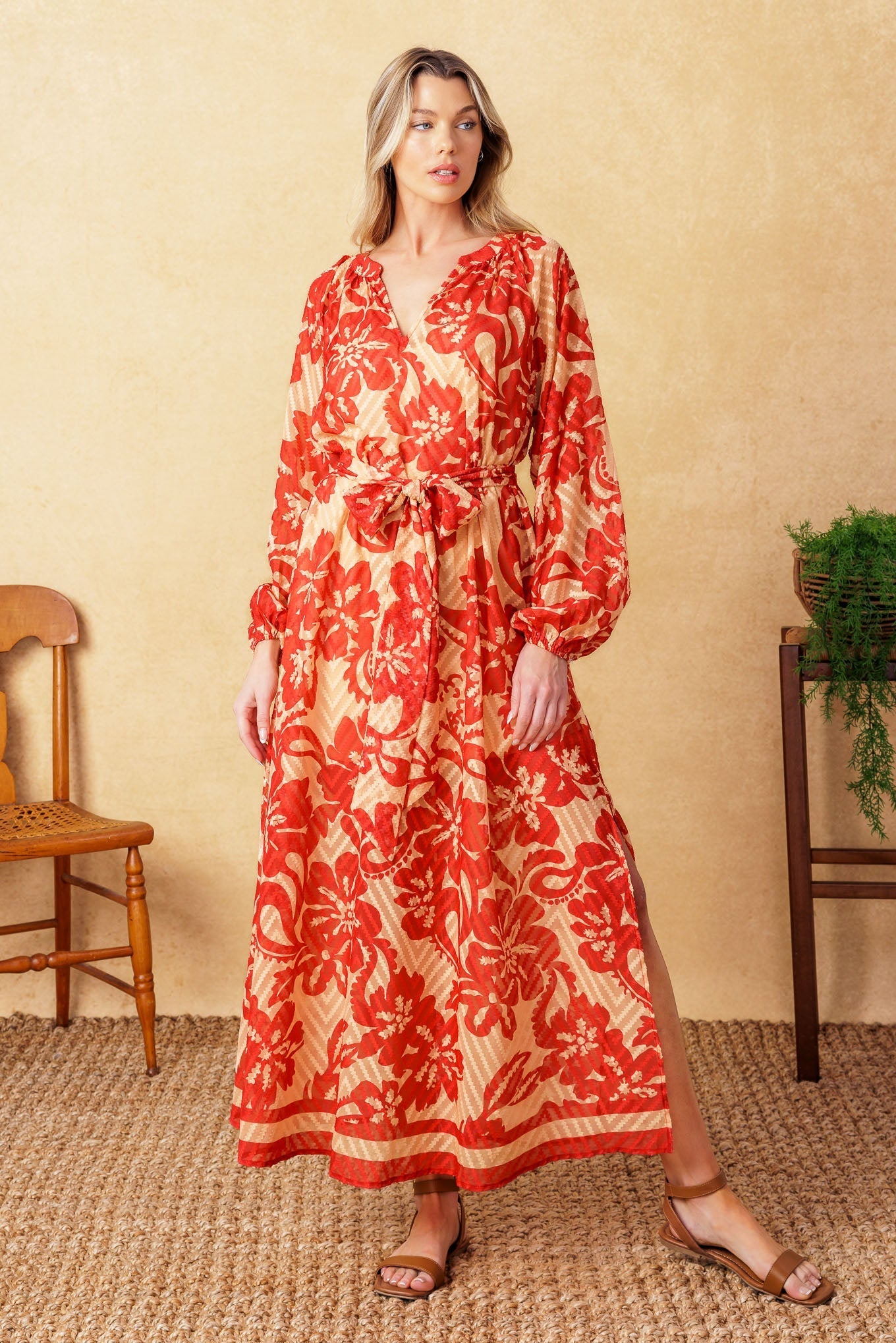 BACK IN ACTION WOVEN MIDI DRESS Flying Tomato