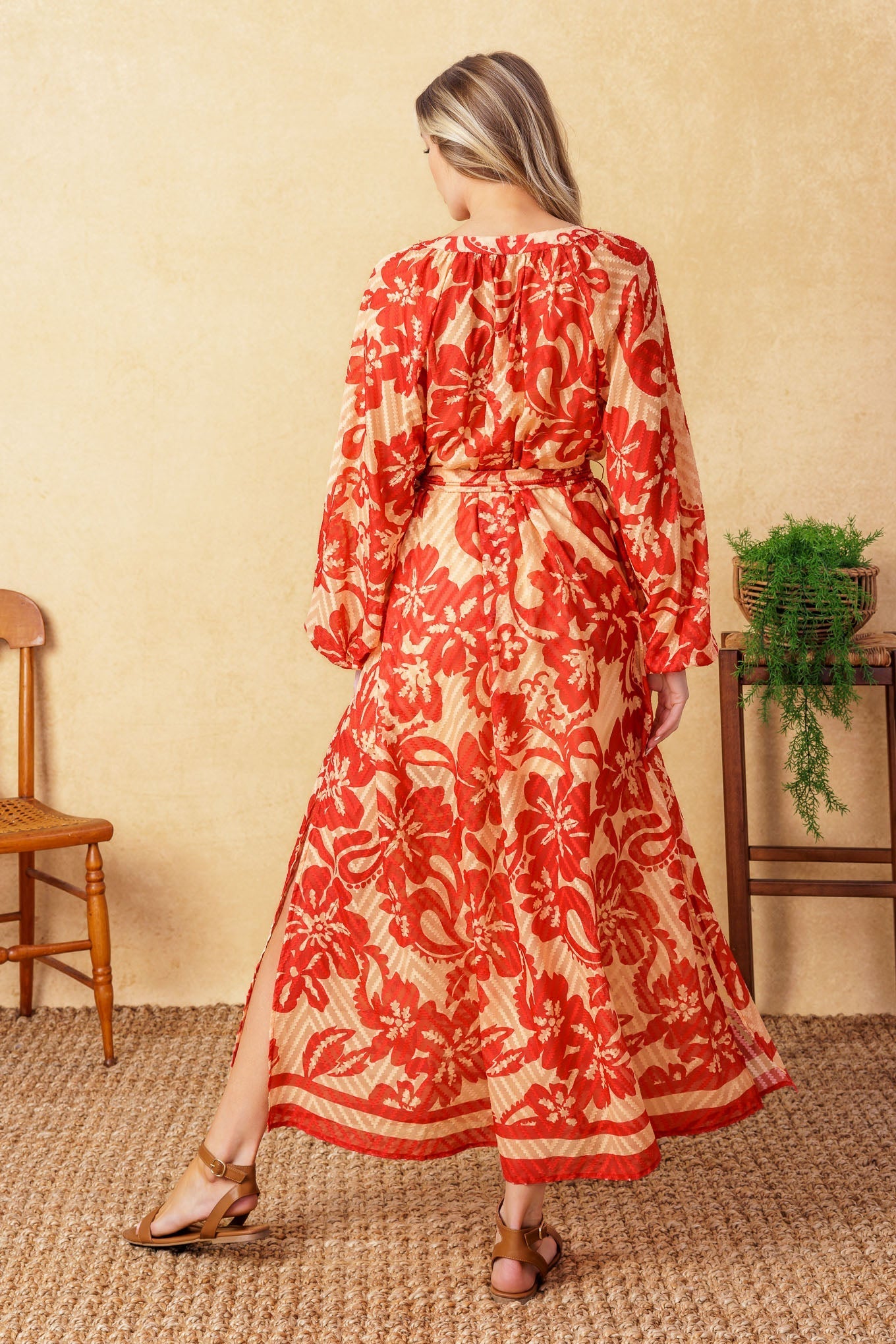 BACK IN ACTION WOVEN MIDI DRESS Flying Tomato