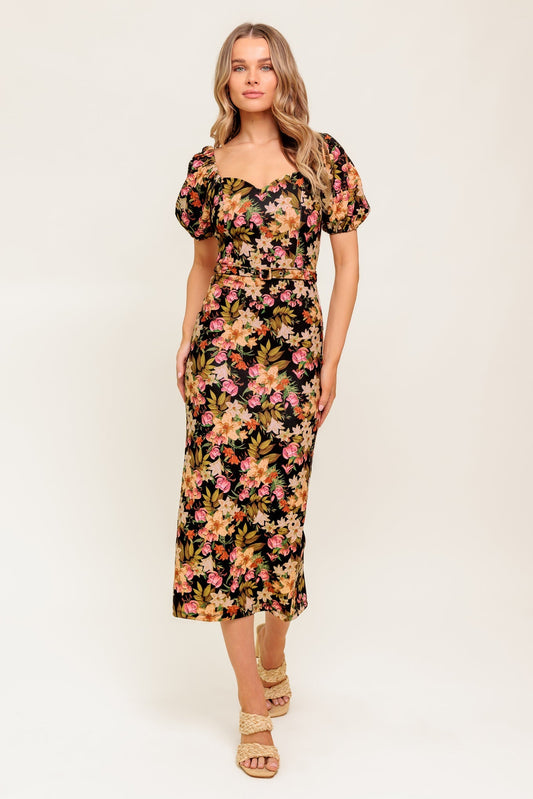 SWEET AT HEART WOVEN MIDI DRESS Flying Tomato