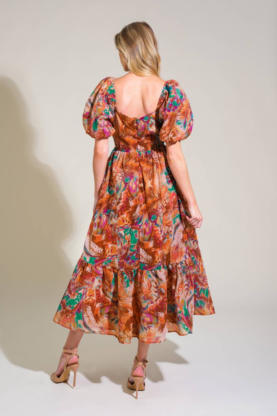 BRING US BACK WOVEN MIDI DRESS Flying Tomato
