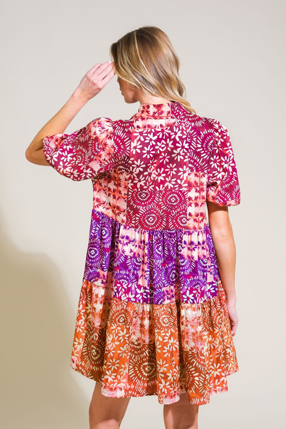 KEEP IT INTERESTING WOVEN MINI DRESS Flying Tomato