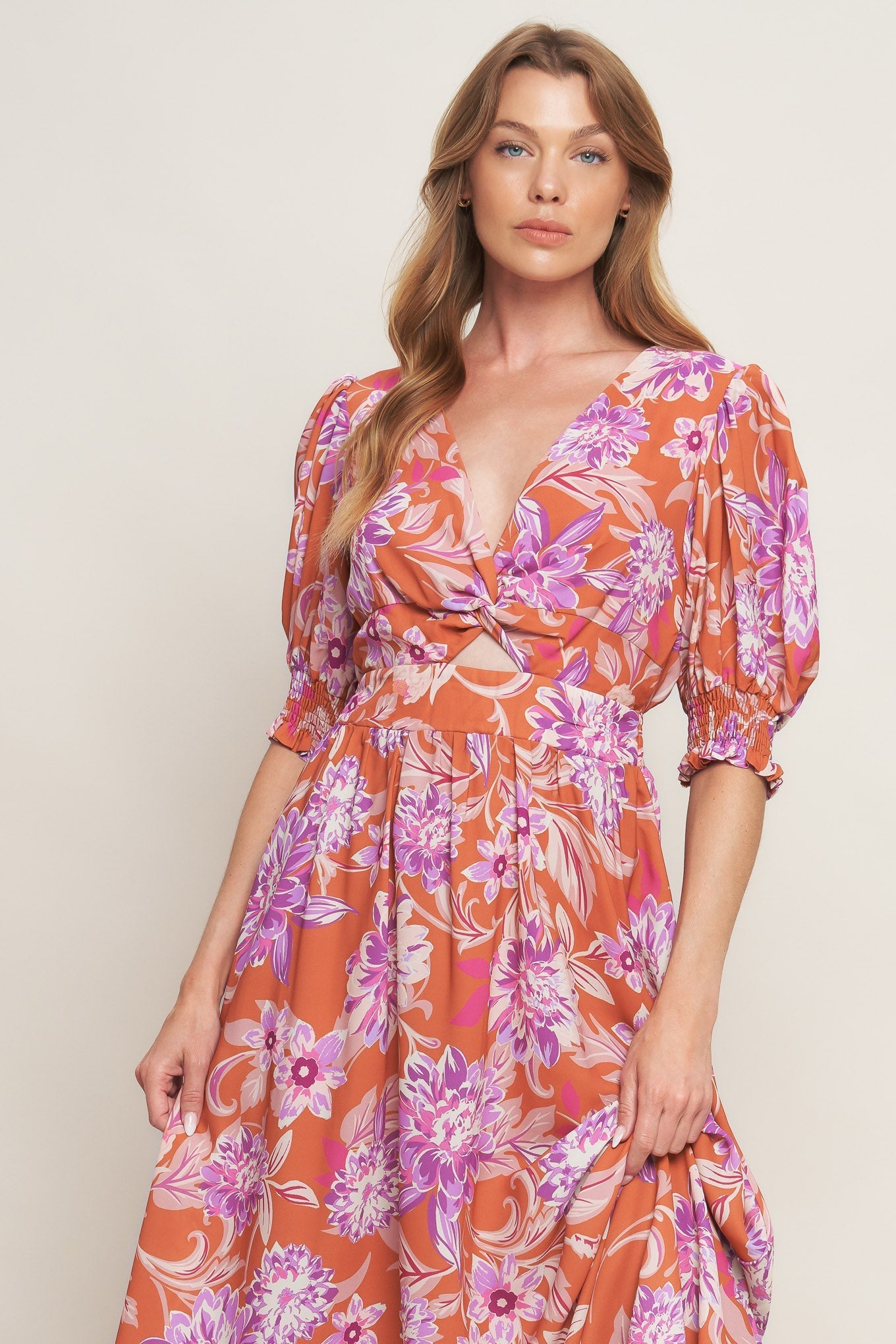 MEADOW SERENADE WOVEN MIDI DRESS Flying Tomato