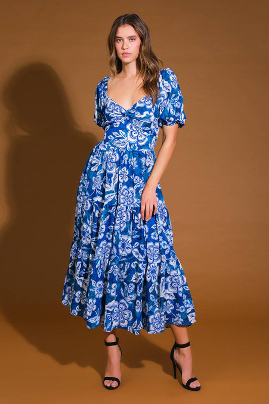 EXCEEDINGLY ELEGANT WOVEN MIDI DRESS Flying Tomato
