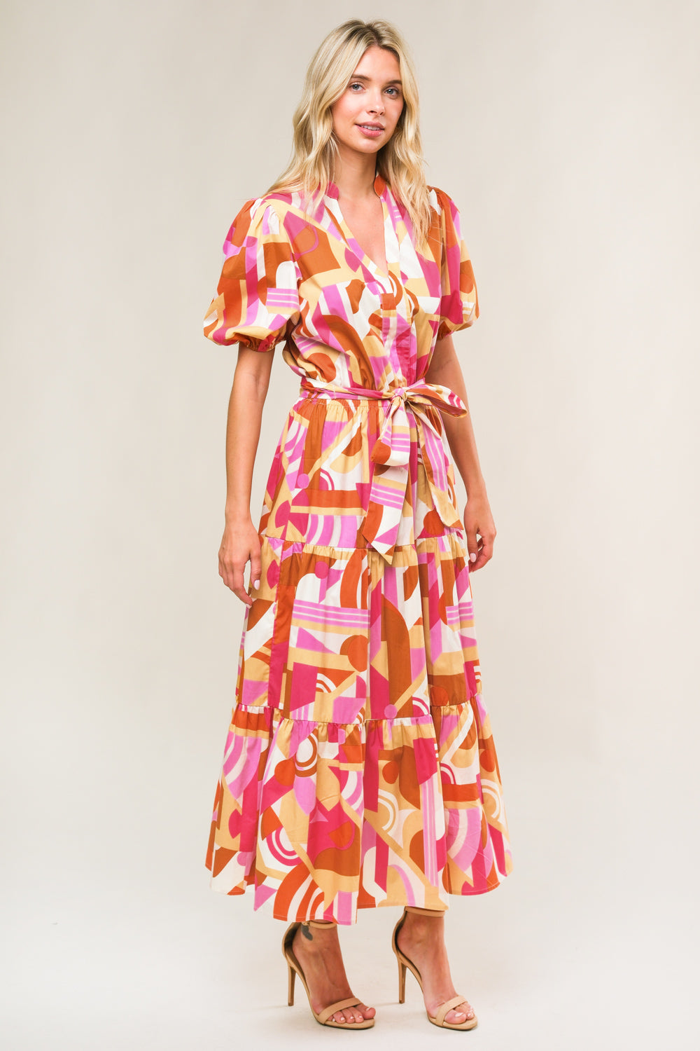 HARBOR POINT WOVEN MIDI DRESS Flying Tomato