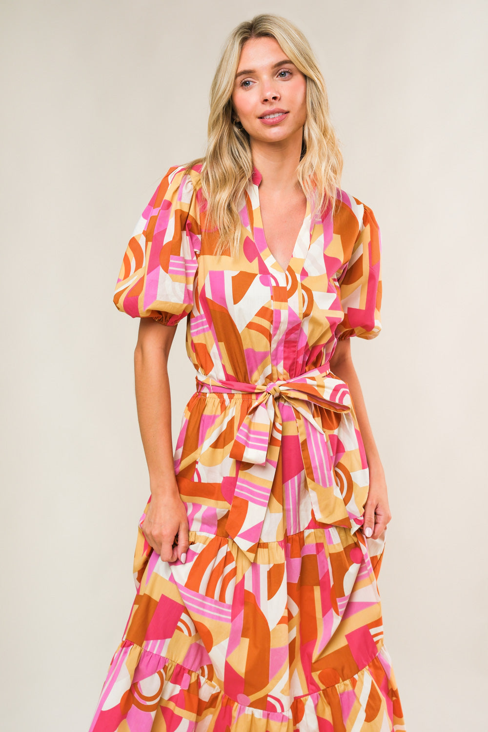 HARBOR POINT WOVEN MIDI DRESS Flying Tomato