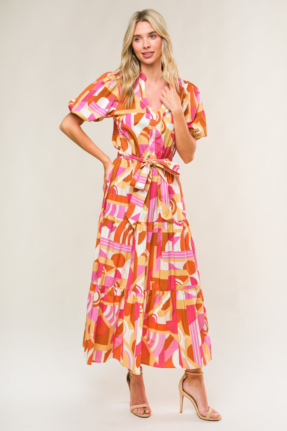 HARBOR POINT WOVEN MIDI DRESS Flying Tomato