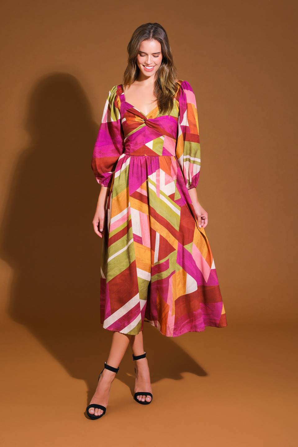 FLORAL CASCADE WOVEN MINI DRESS Flying Tomato