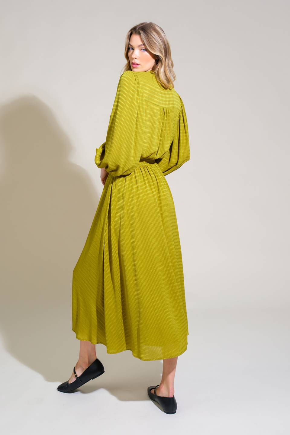 LOVE LIKE OURS WOVEN MIDI DRESS