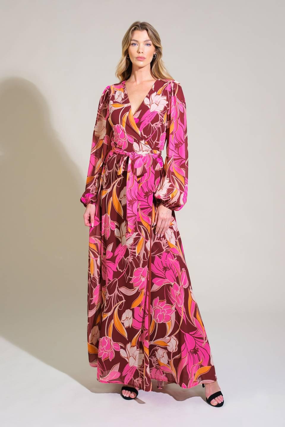 Flying Tomato Lush Haven Woven Maxi Dress, full front view, showcasing its elegant silhouette and quality weave.