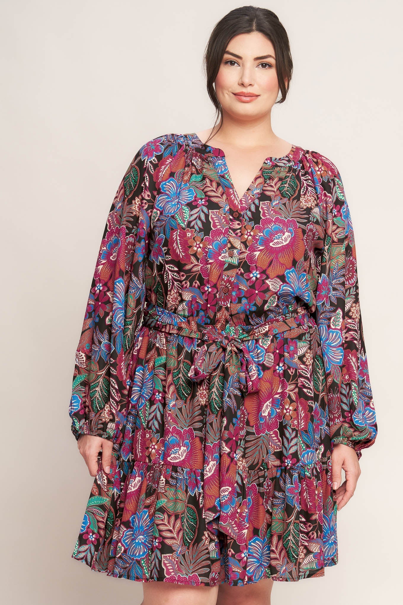 FLORAL BLISS WOVEN MINI DRESS Flying Tomato