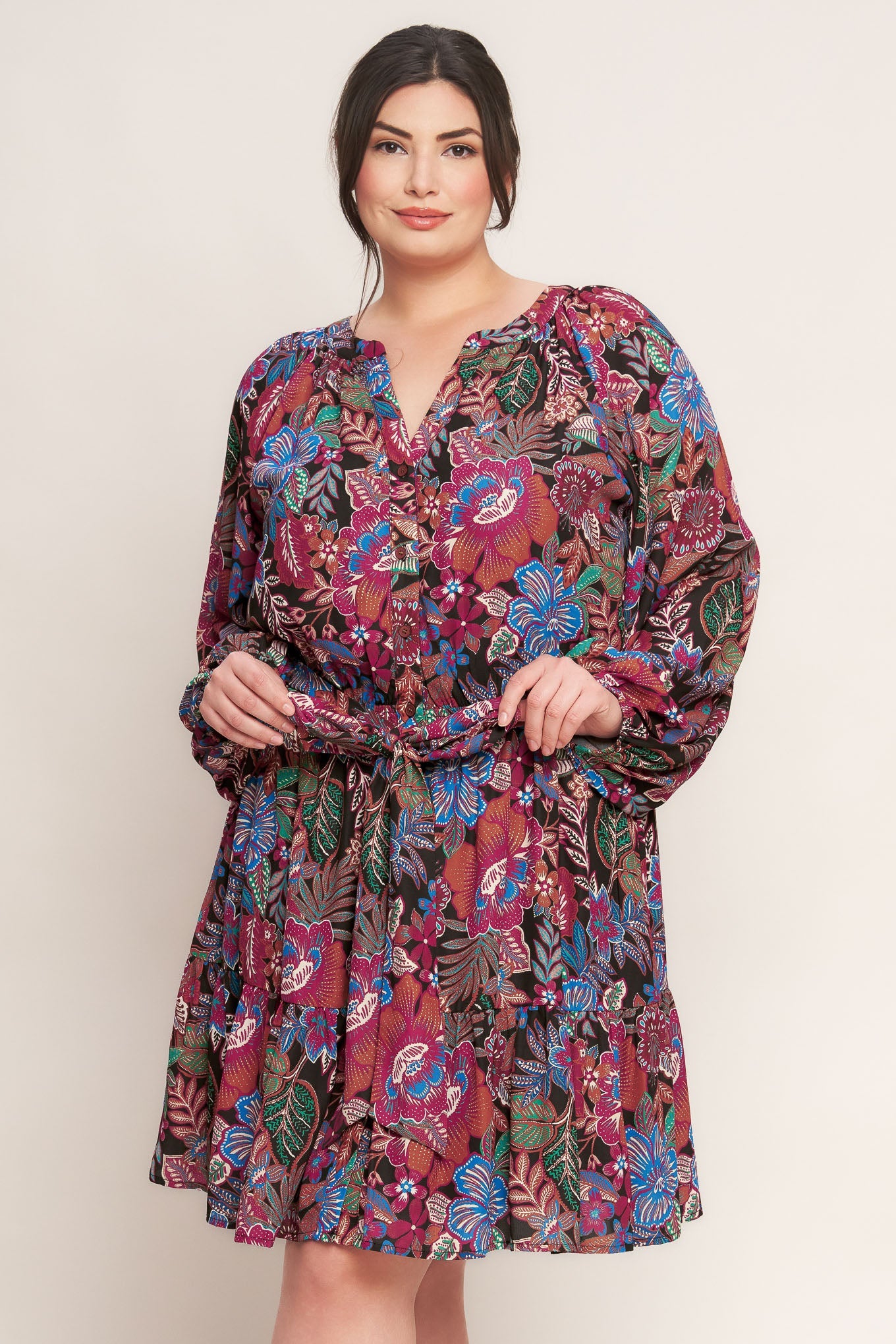 FLORAL BLISS WOVEN MINI DRESS