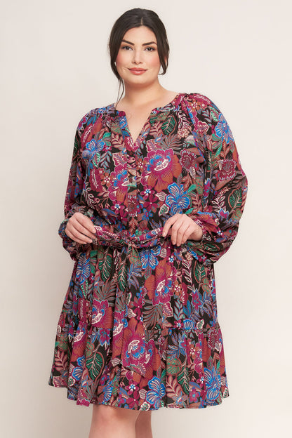 FLORAL BLISS WOVEN MINI DRESS
