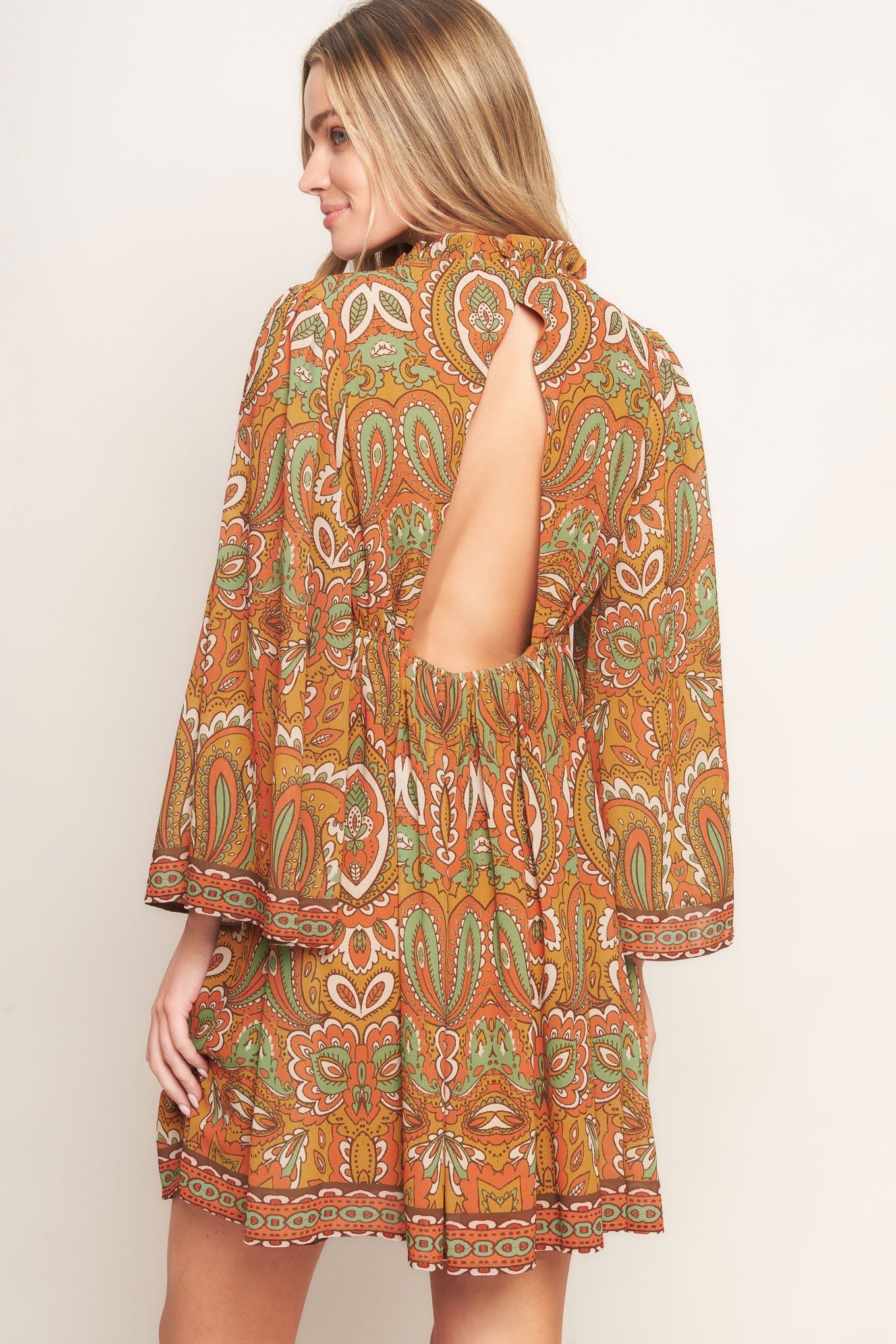 CROSS MY MIND WOVEN MINI DRESS Flying Tomato