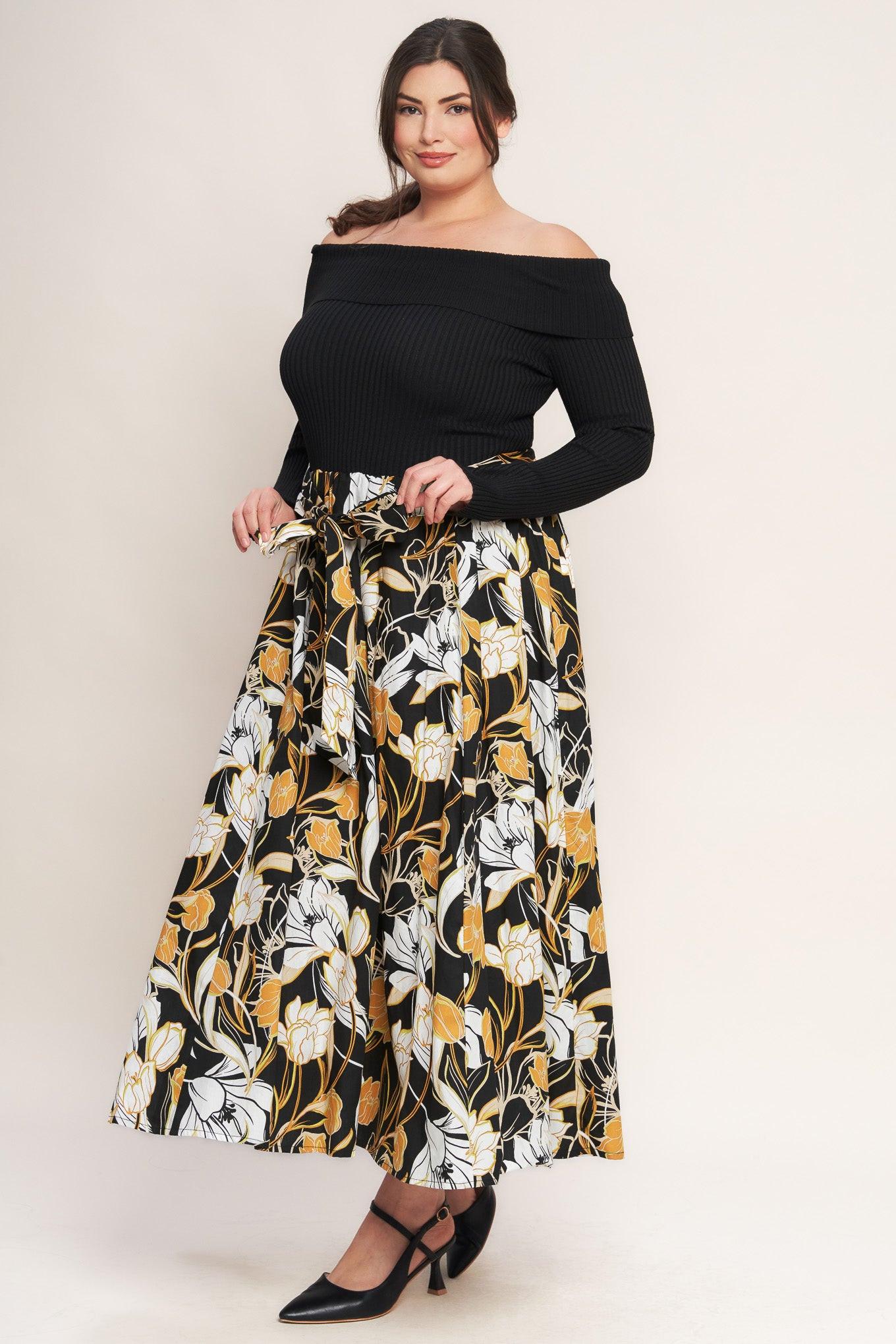 Flying Tomato TWIST ON TIMELESS WOVEN MIDI DRESS, a close-up of the brand label, signifying authentic quality apparel.