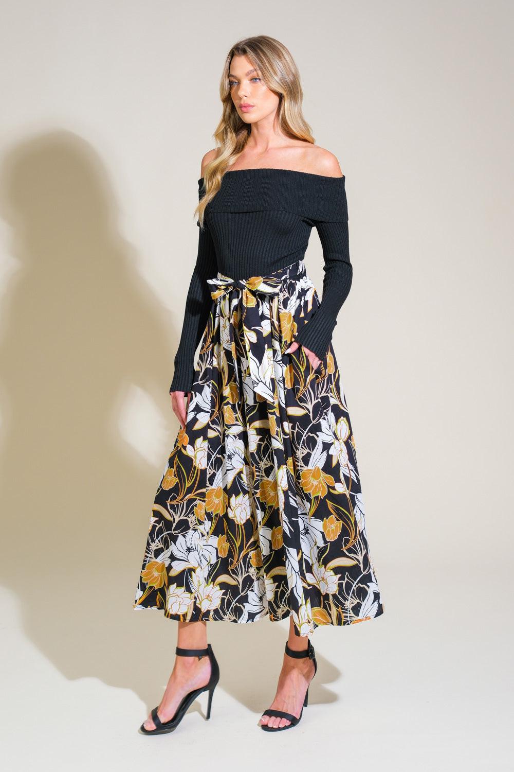 Flying Tomato TWIST ON TIMELESS WOVEN MIDI DRESS, a full back view showcasing its elegant silhouette and design details.