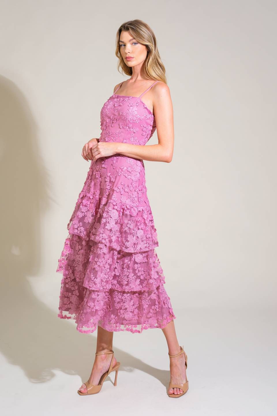 DAZZLING DAYBREAK WOVEN MIDI DRESS Flying Tomato
