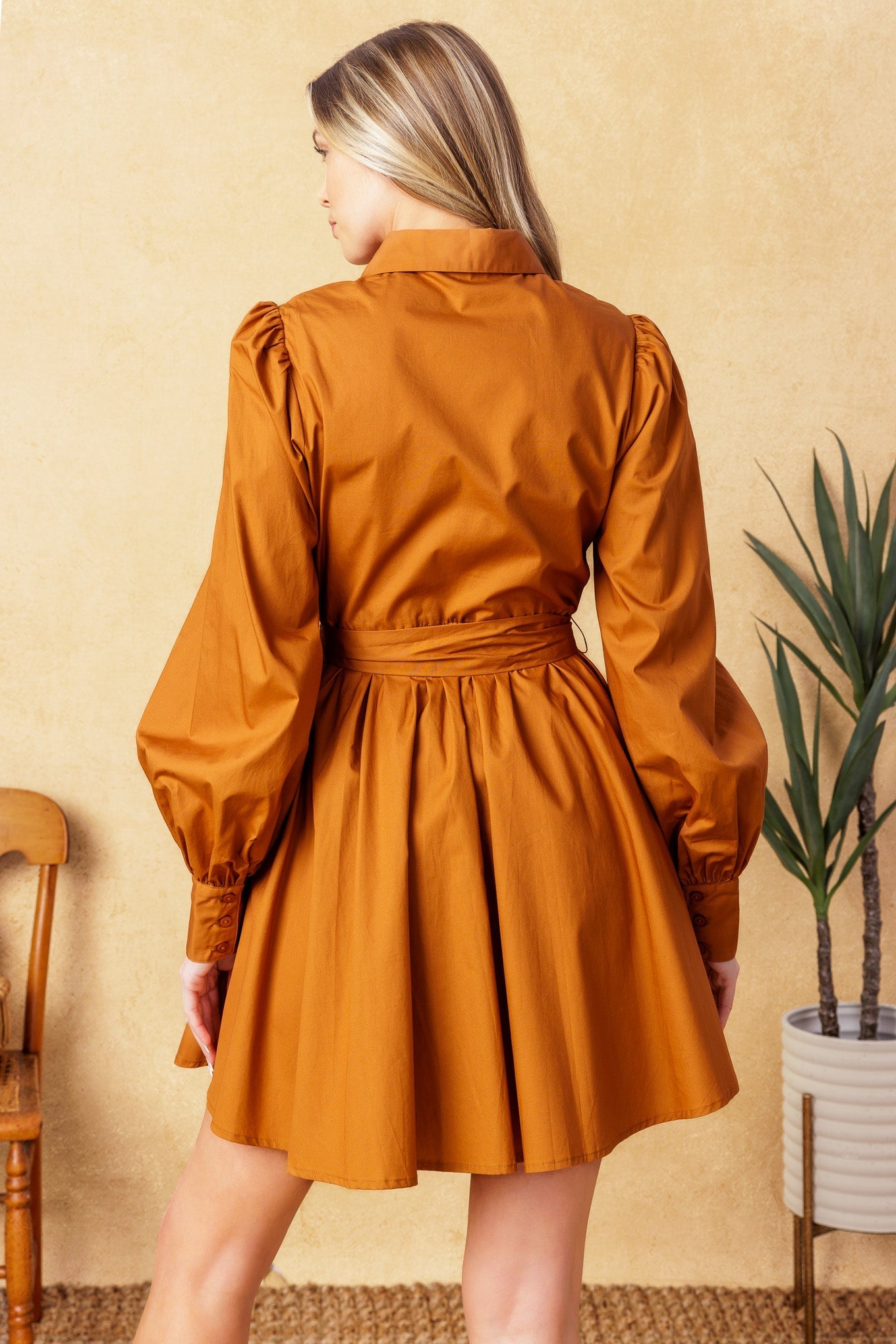 EATONS NECK WOVEN MINI DRESS Flying Tomato