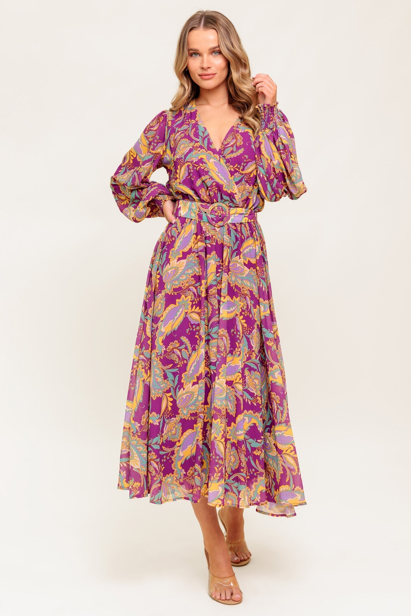 GOING WITH ELEGANCE WOVEN MIDI DRESS Flying Tomato