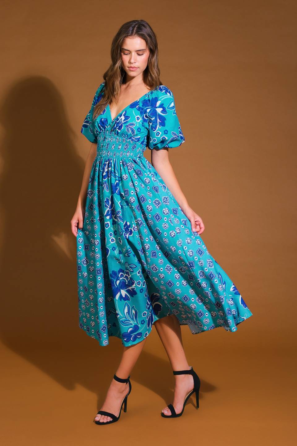 NEW CASTLE WOVEN MIDI DRESS Flying Tomato