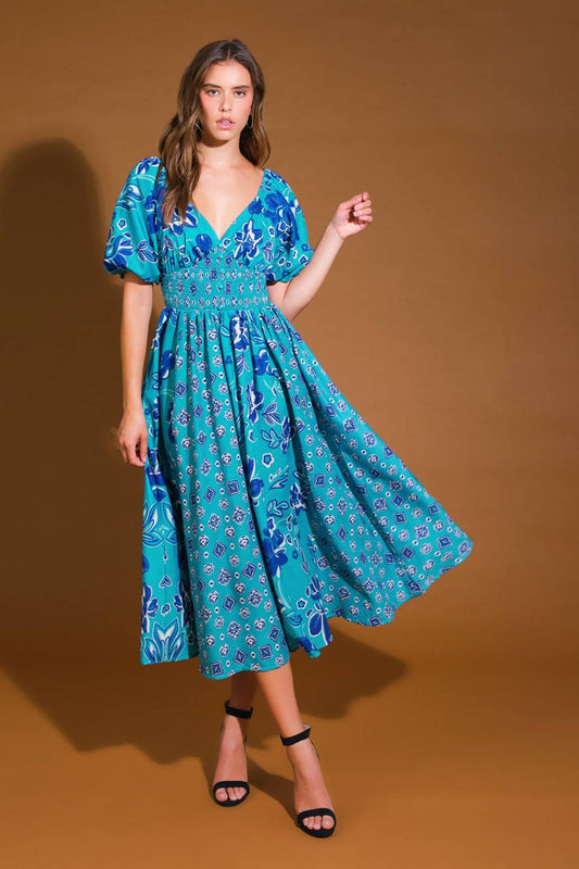 NEW CASTLE WOVEN MIDI DRESS Flying Tomato