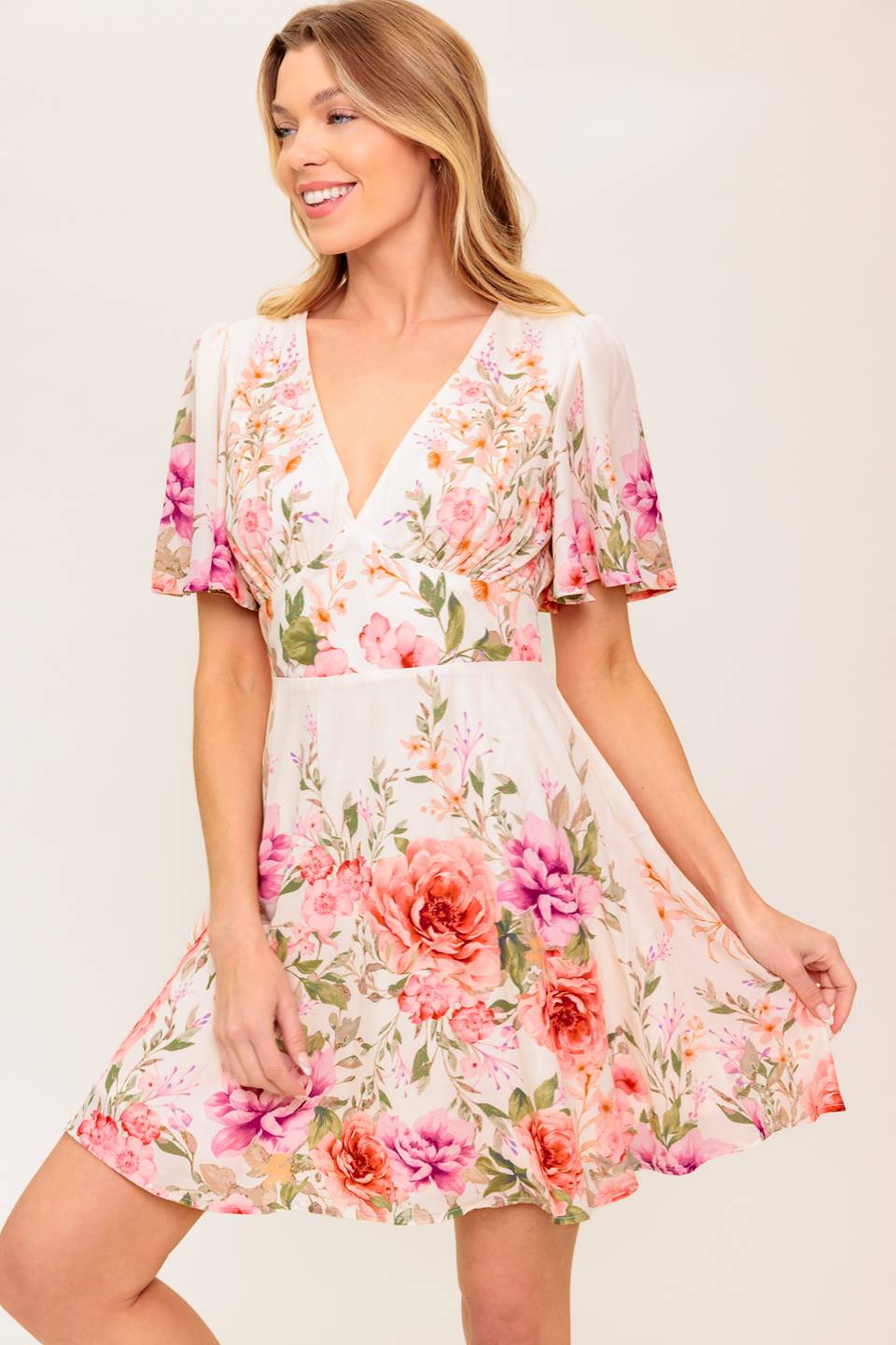 THE WORLD AWAITS LIGHT PINK WOVEN MINI DRESS Flying Tomato