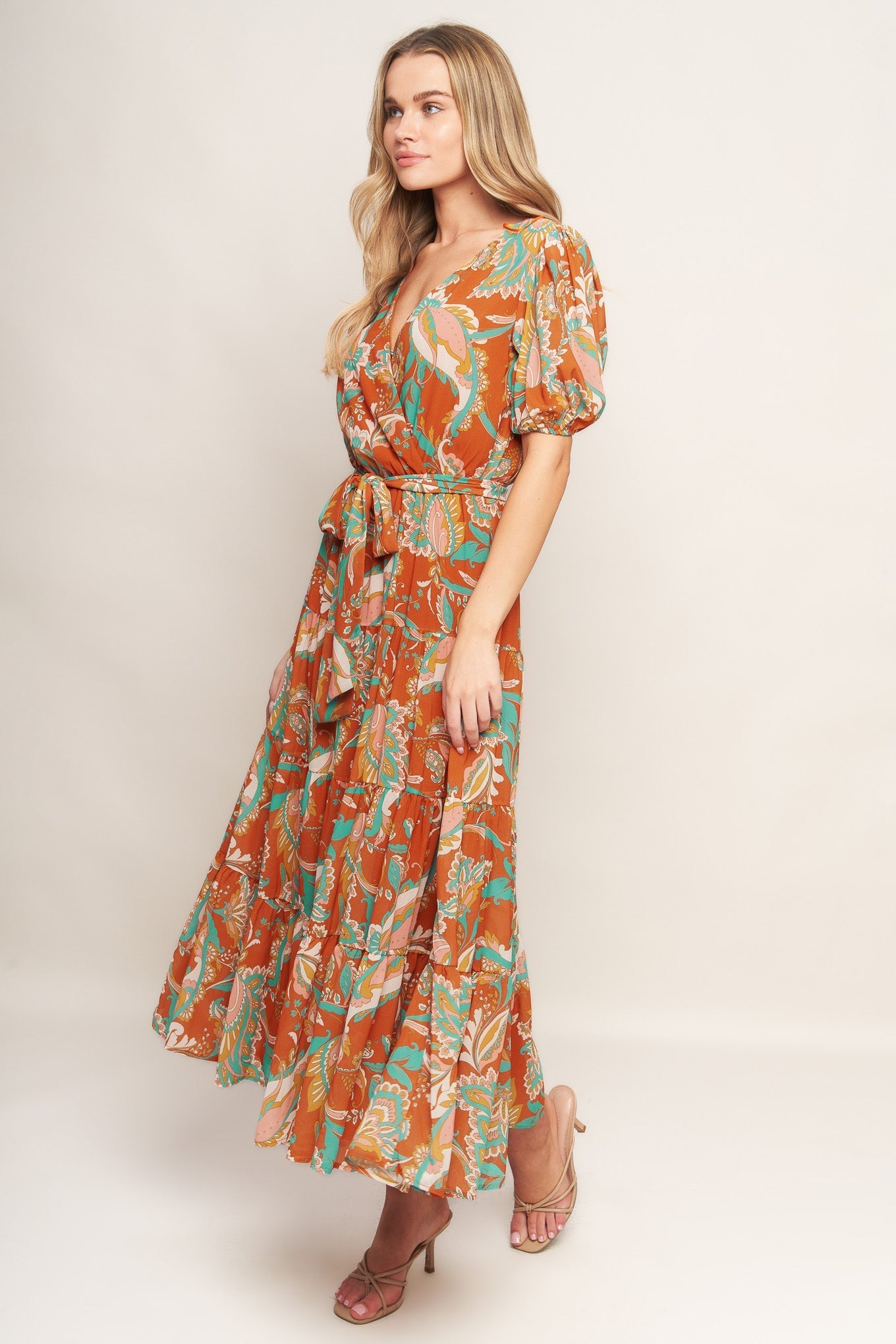 CAN'T LIVE WITHOUT RUST WOVEN MIDI DRESS Flying Tomato