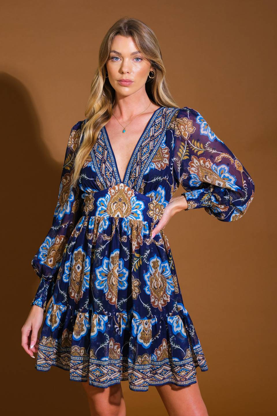 SO DELIGHTED WOVEN MINI DRESS Flying Tomato