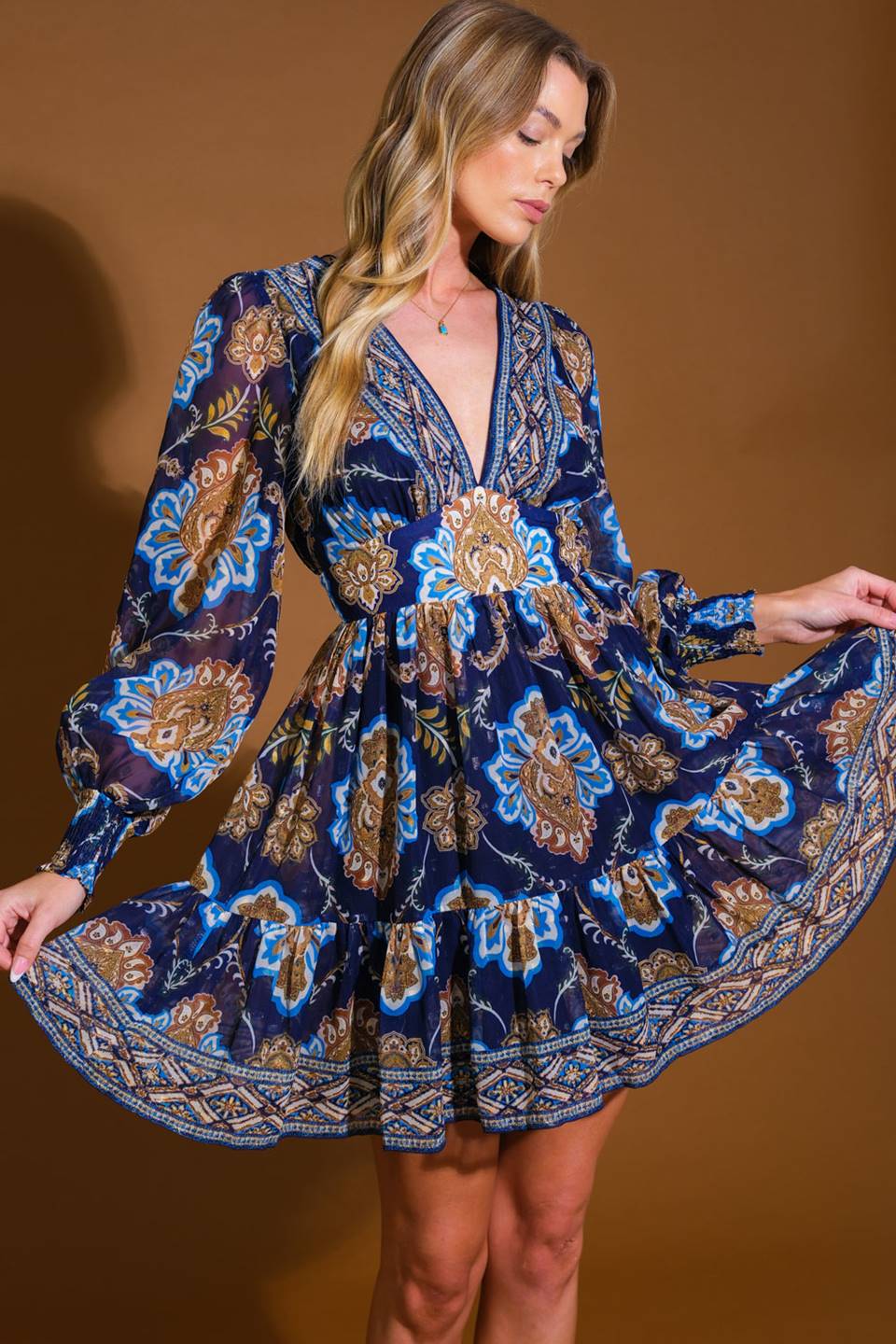 SO DELIGHTED WOVEN MINI DRESS Flying Tomato