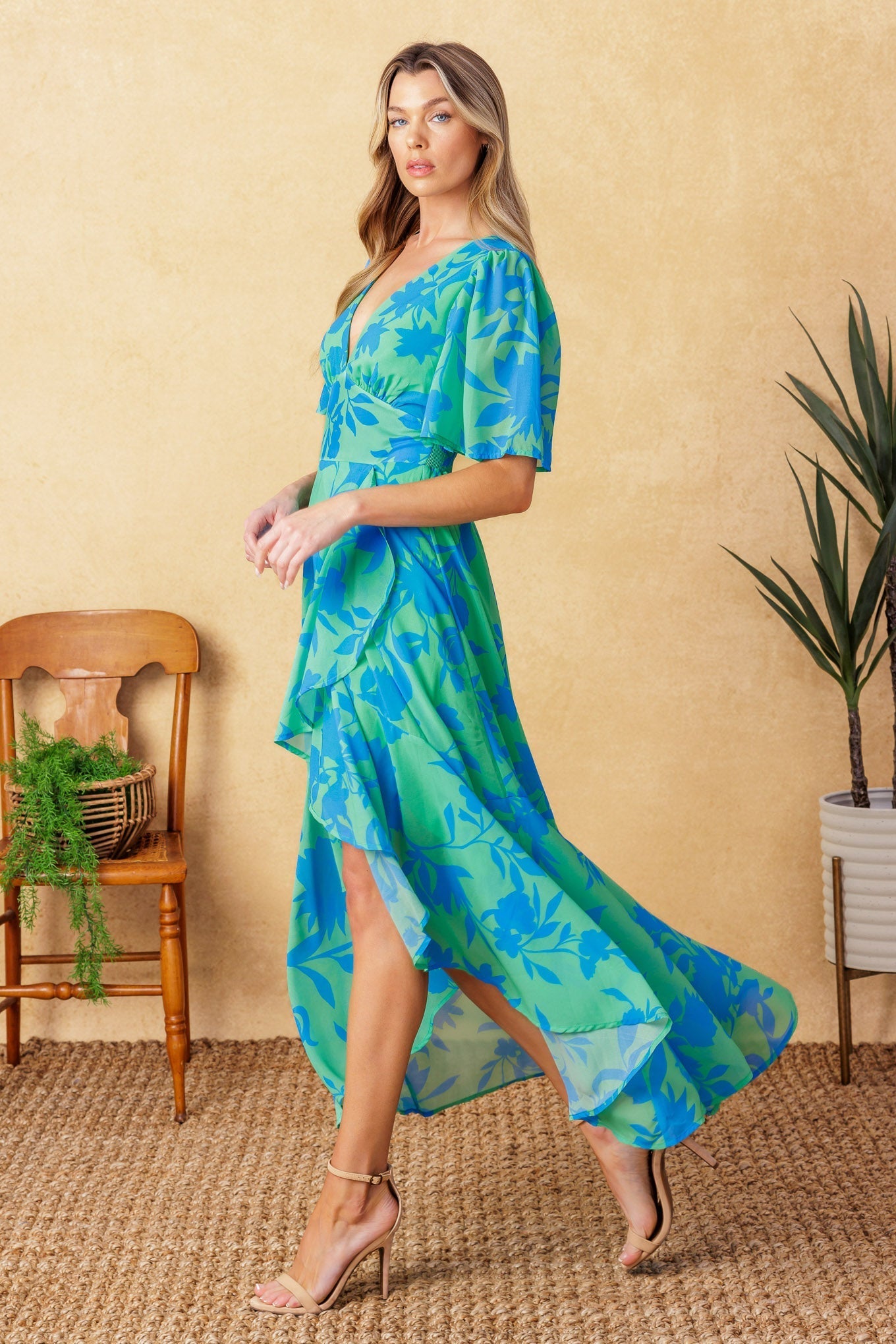 FOREVER DAYDREAMING WOVEN MIDI DRESS Flying Tomato