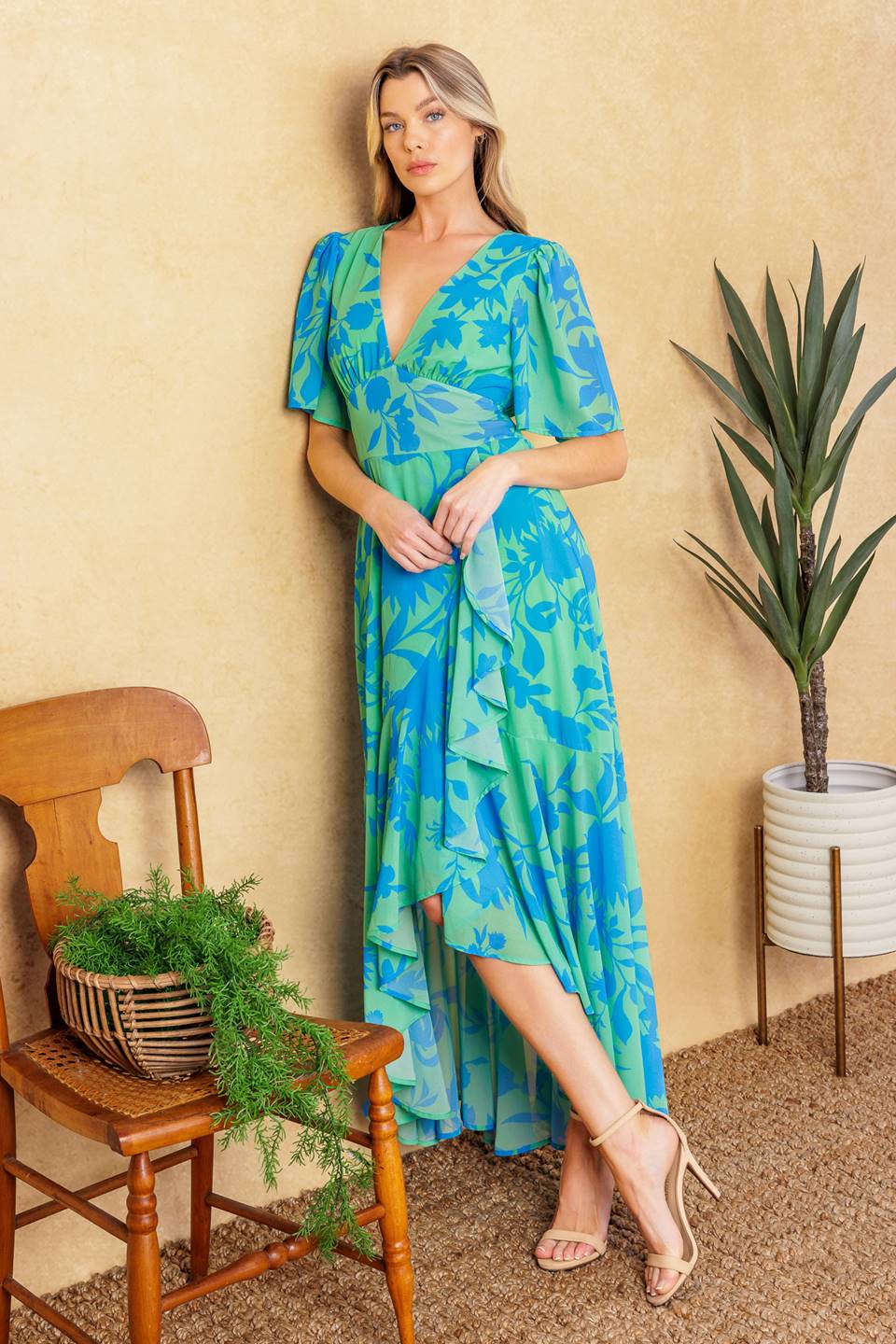 FOREVER DAYDREAMING WOVEN MIDI DRESS Flying Tomato