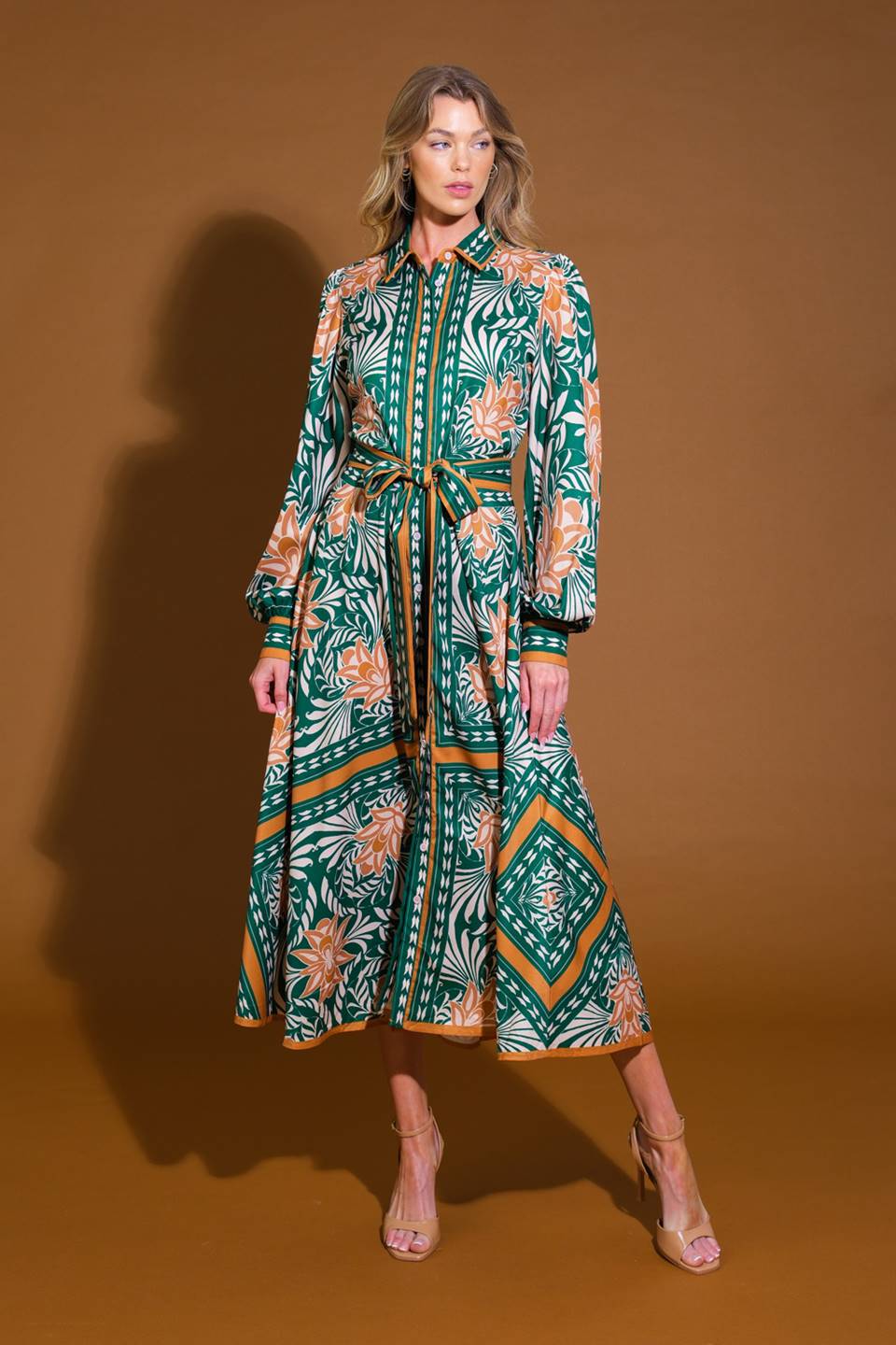 LOVE ESPRESSO WOVEN MIDI DRESS Flying Tomato