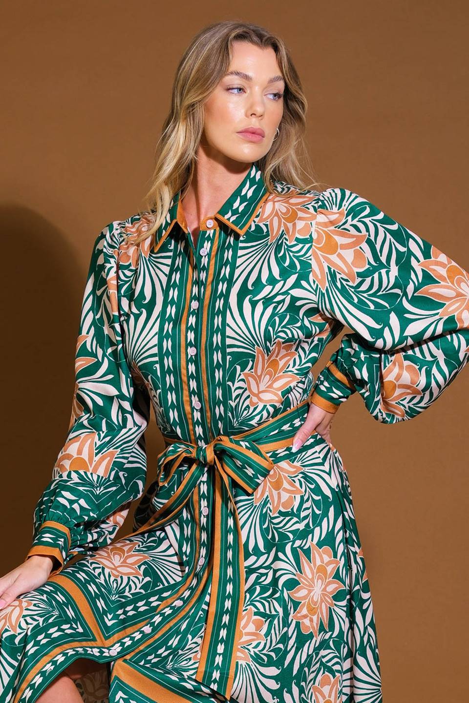 LOVE ESPRESSO WOVEN MIDI DRESS Flying Tomato