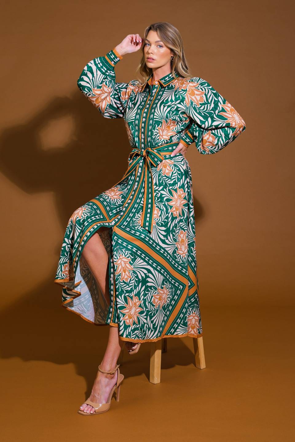 LOVE ESPRESSO WOVEN MIDI DRESS Flying Tomato