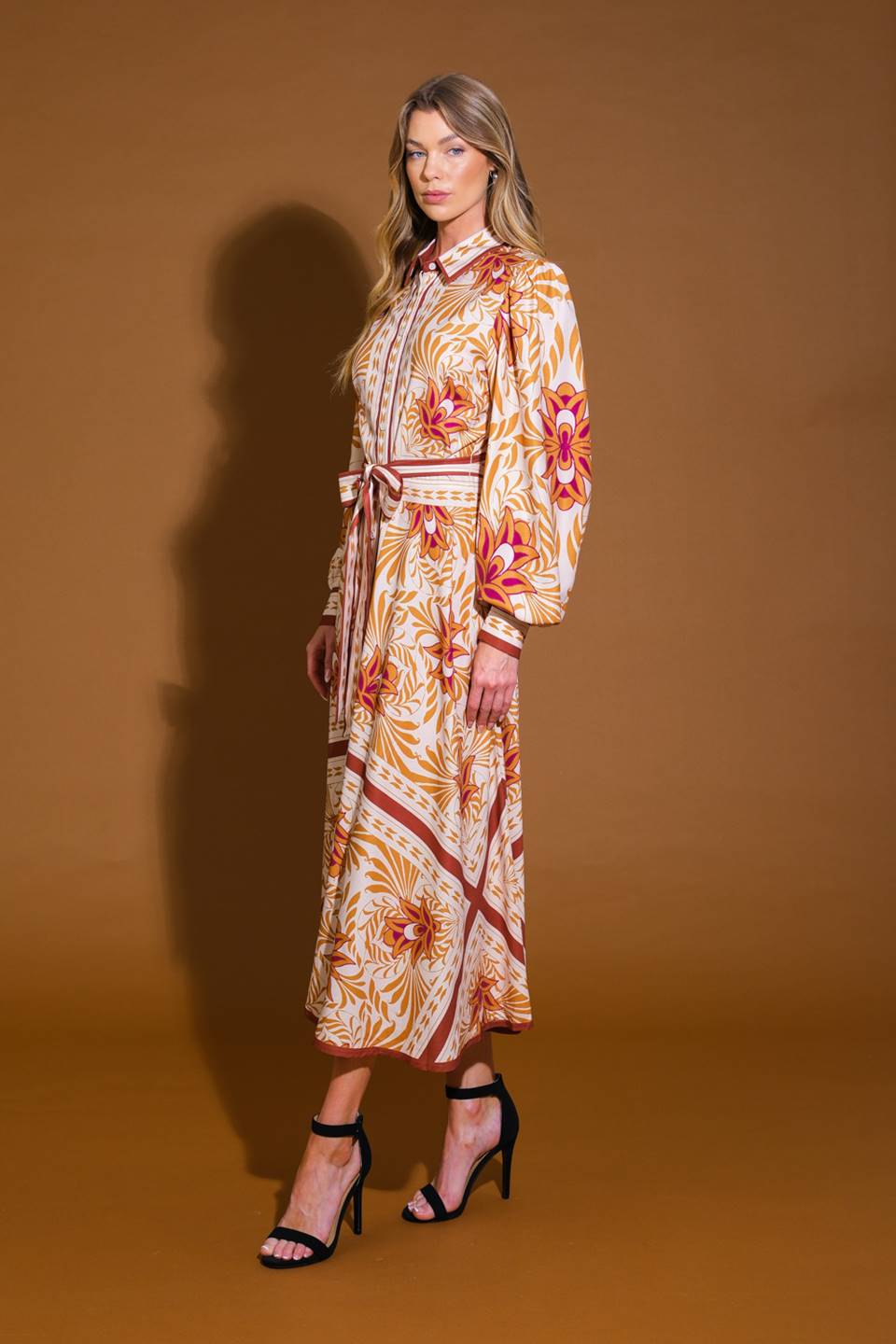 LOVE ESPRESSO WOVEN MIDI DRESS Flying Tomato