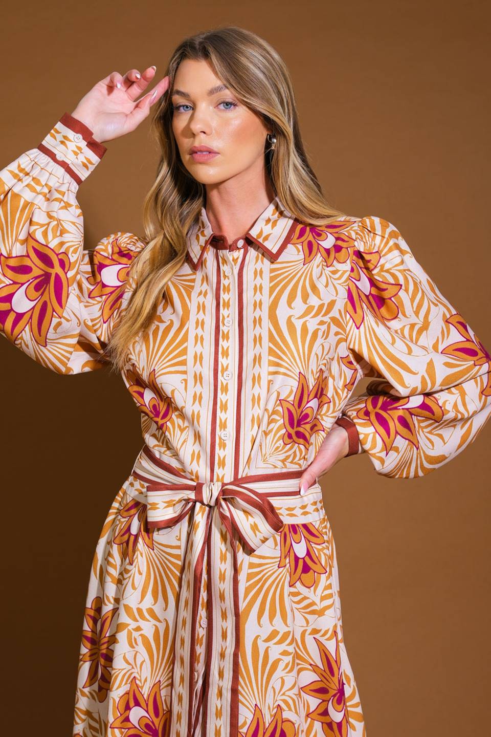 LOVE ESPRESSO WOVEN MIDI DRESS Flying Tomato