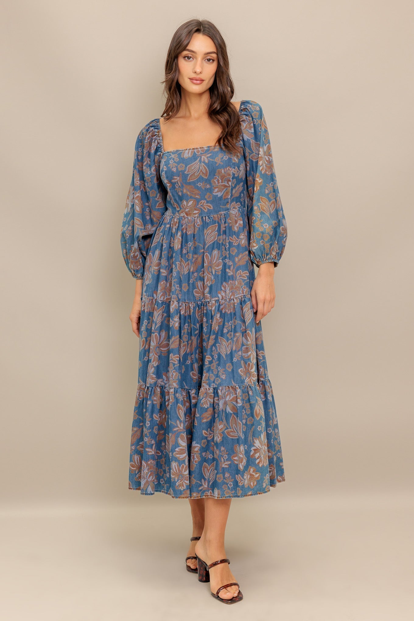 CIRCLE OF FRIENDS DENIM MIDI DRESS Flying Tomato