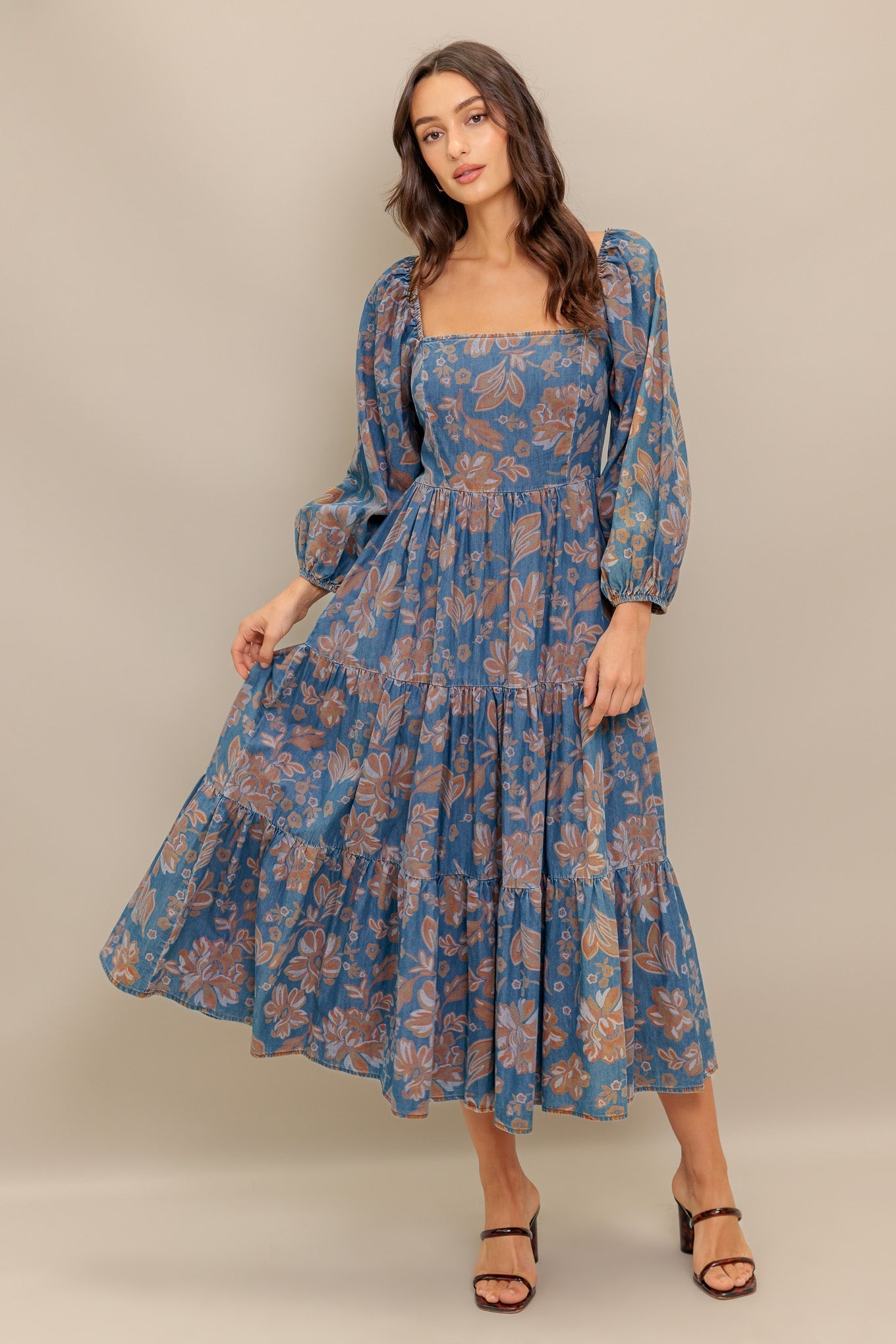 CIRCLE OF FRIENDS DENIM MIDI DRESS Flying Tomato